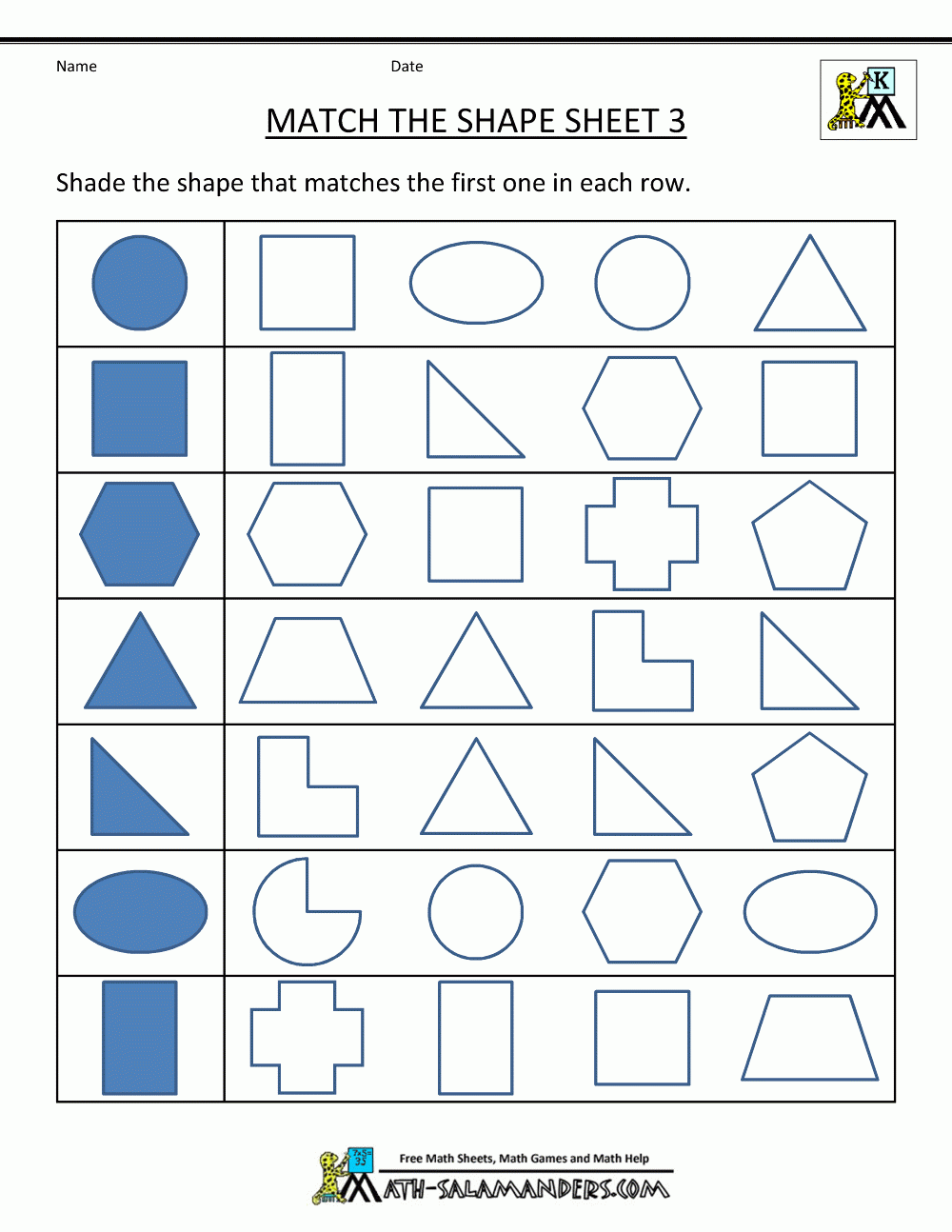 Printable Shapes Worksheets For Toddlers