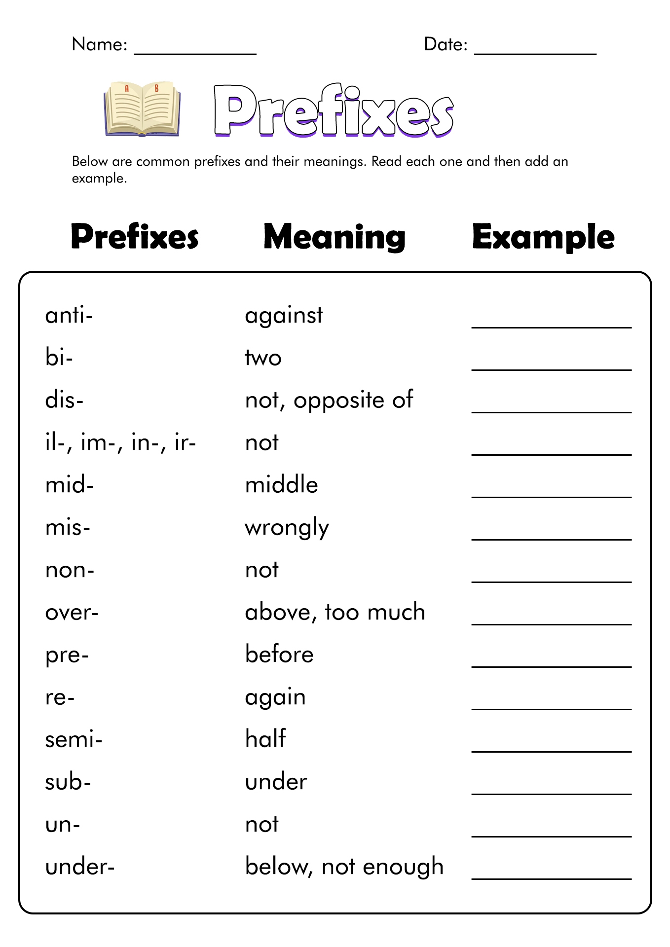 Free Suffix And Prefix Worksheet Download Free Suffix And Prefix 