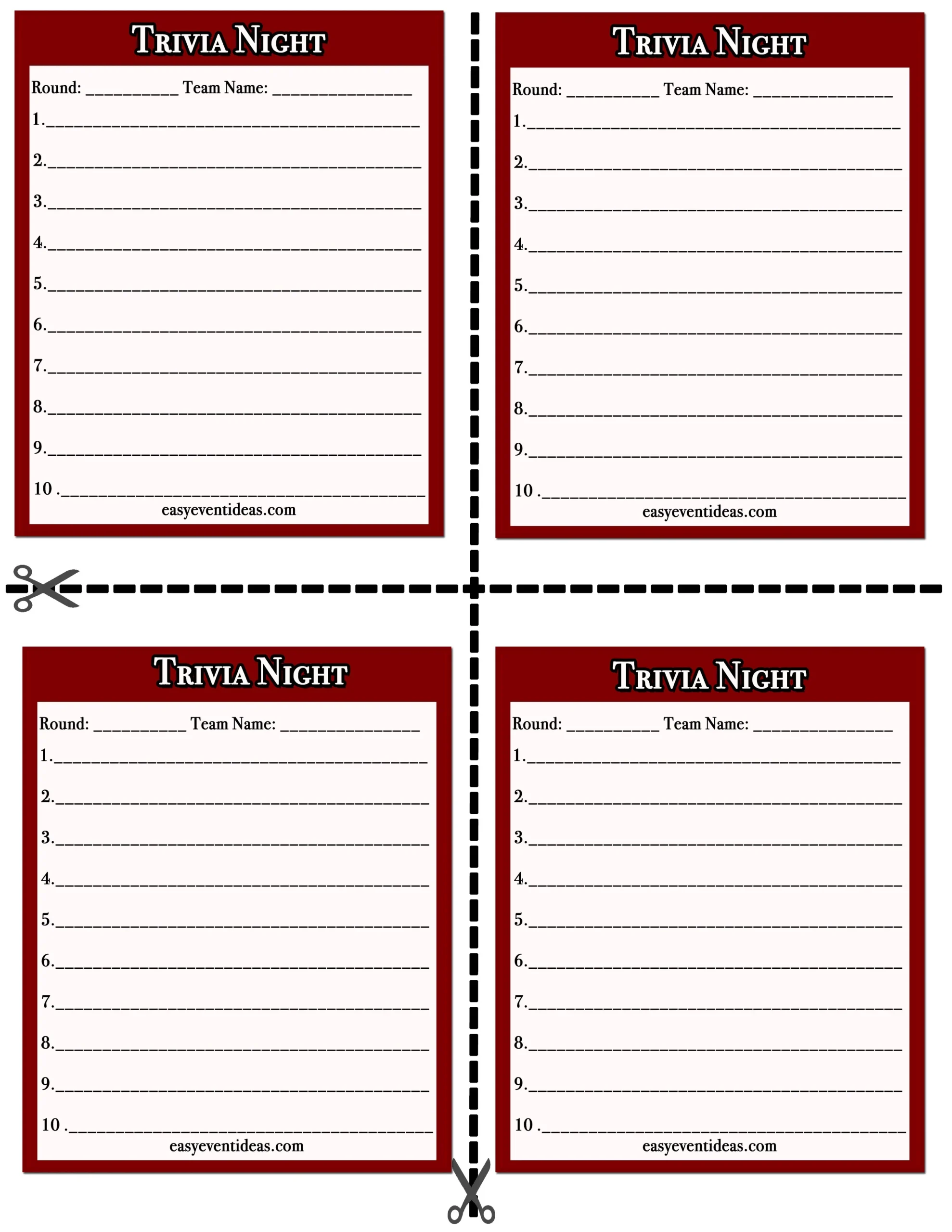 Free Trivia Game For Your Trivia Night Event Easy Event Ideas