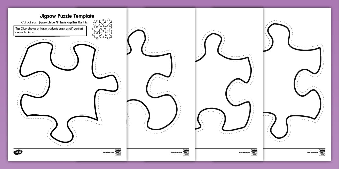 Fun Jigsaw Piece Template For Kids Twinkl USA