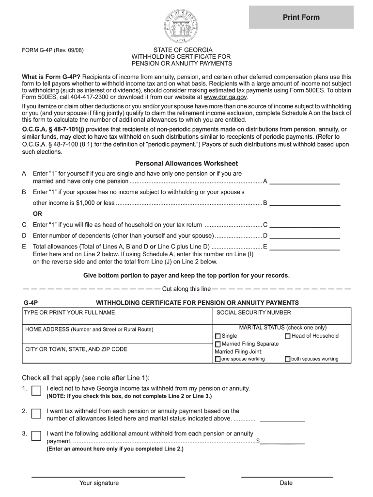 G-4 Tax Form 2025