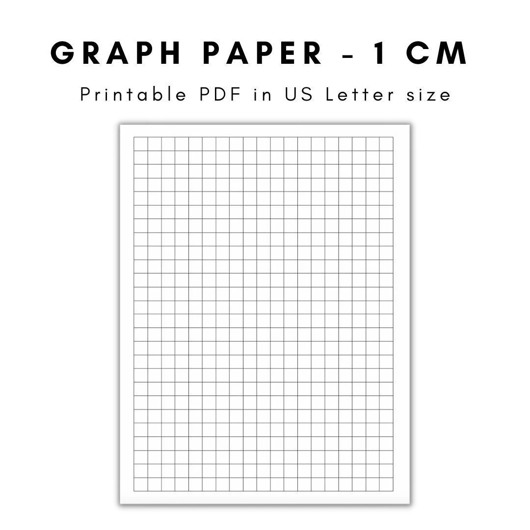 Graph Paper Printable Graph Paper Graph Paper Printable Graph Paper 1 Cm 1 Cm Graph Paper Etsy Israel