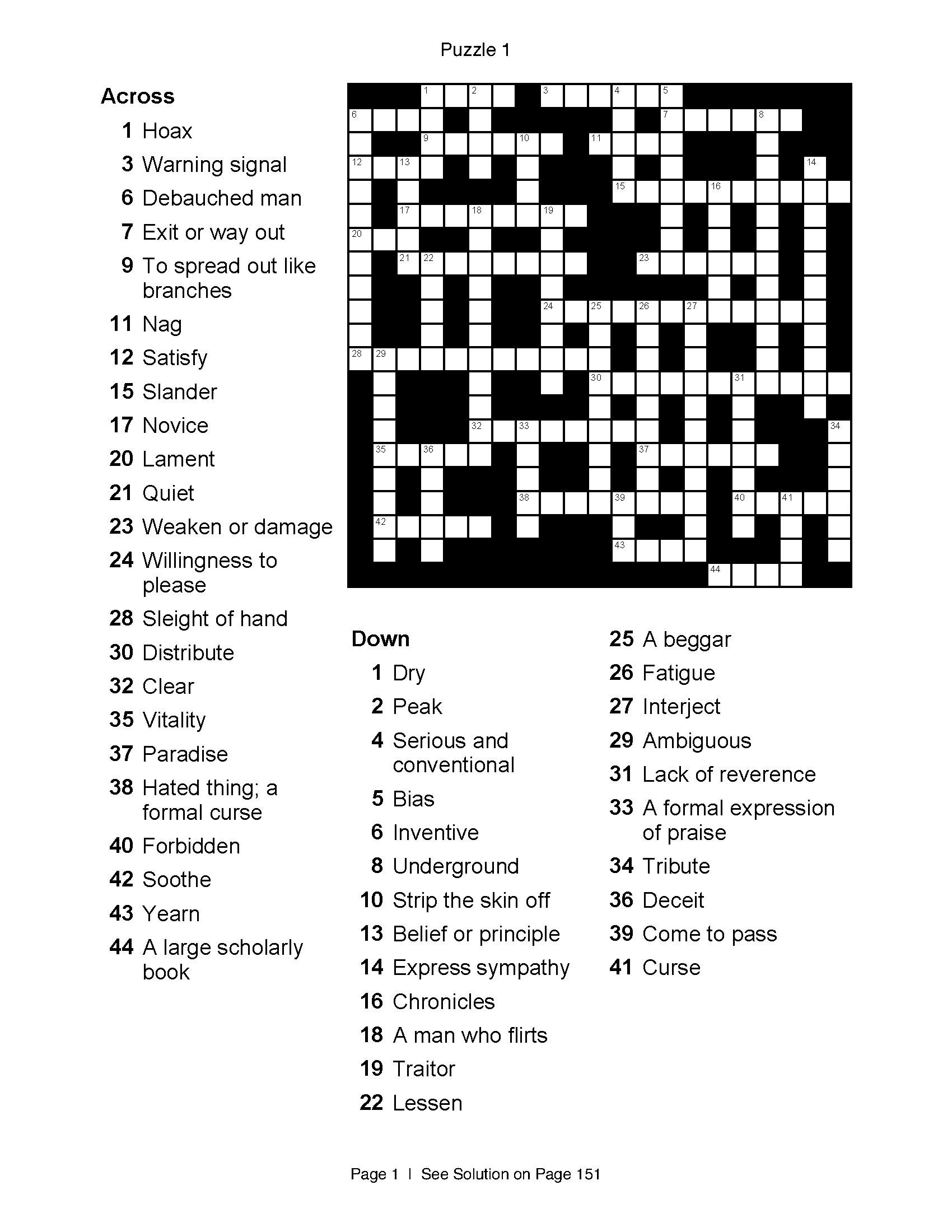 GRE Vocabulary Crossword Puzzles Test Prep Volume 2 PDF 