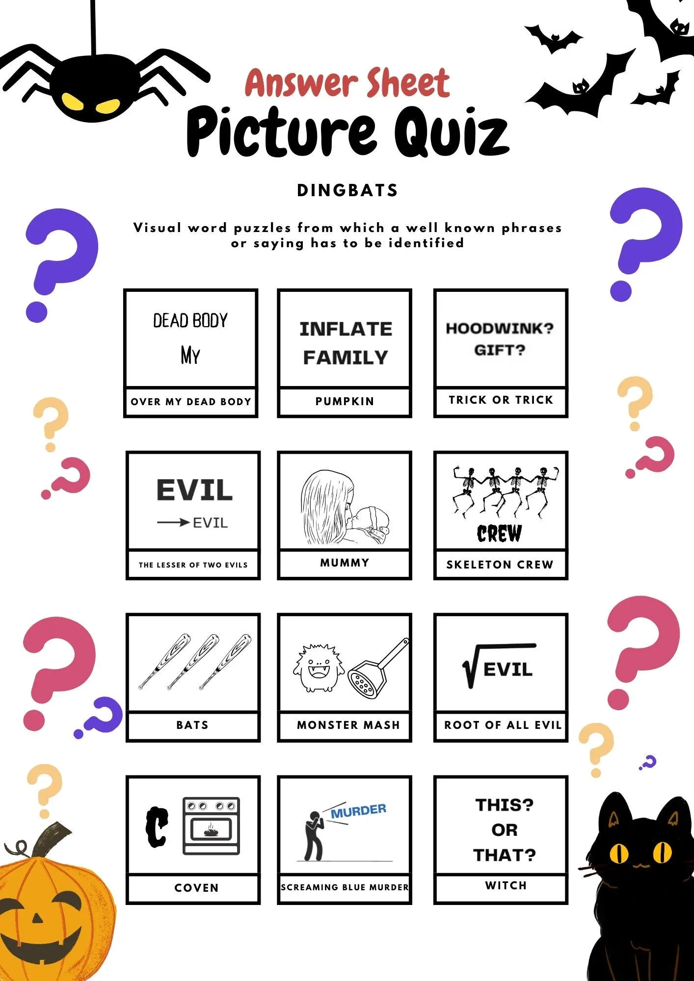 Halloween Rebus Puzzles Free Printable