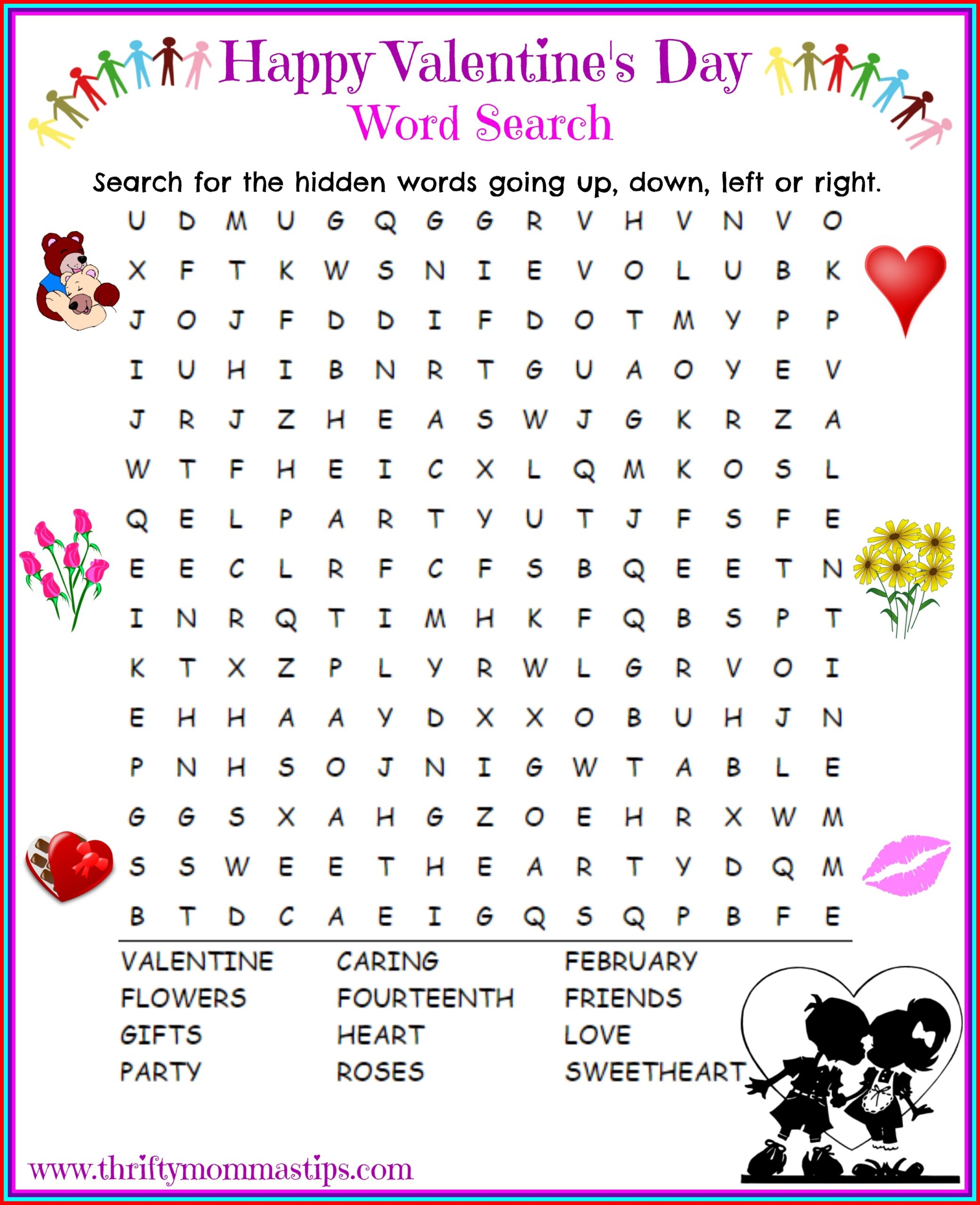 Valentine Word Search Puzzles Printable