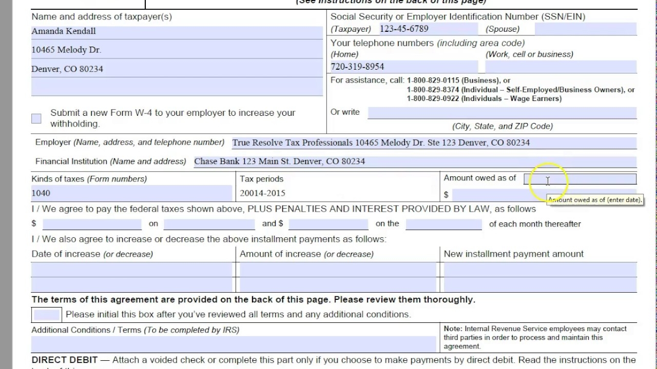 Where To Send Form 433 D