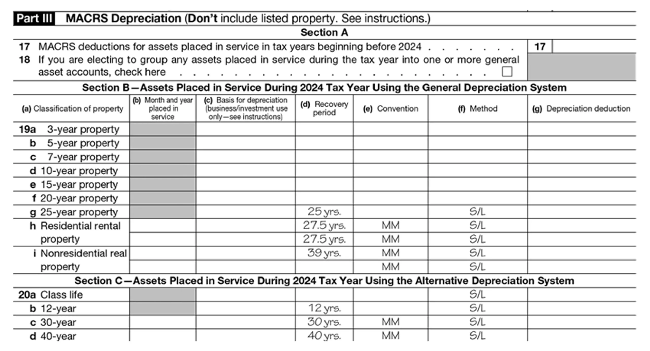 Irs Form 4562 2024 Pdf