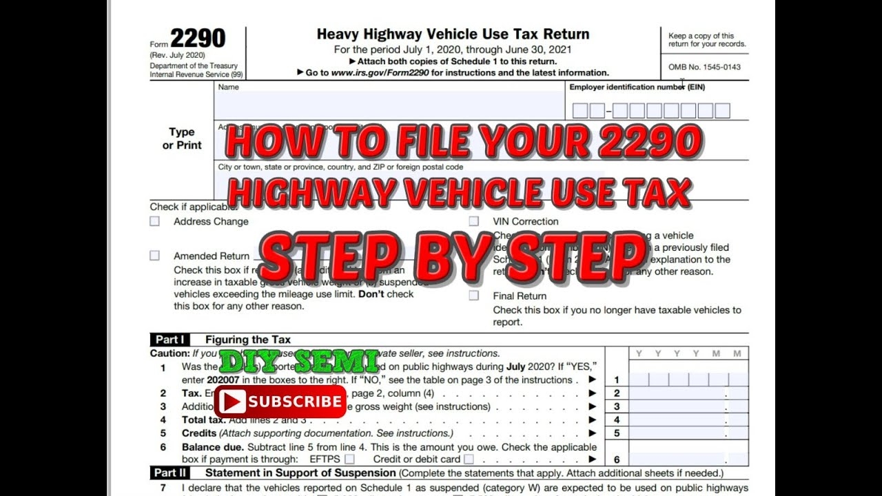 Printable Form 2290 For 2020