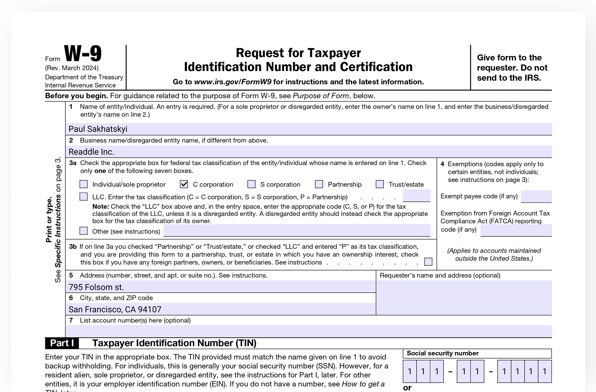 W 9 Form 2025 Printable Free