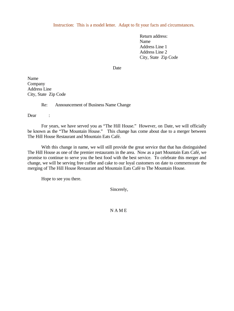 Irs Business Name Change Letter Template Fill Out amp Sign Online 