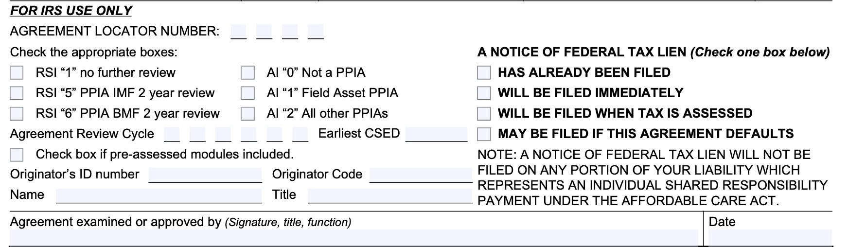Irs Form 433-D 2025