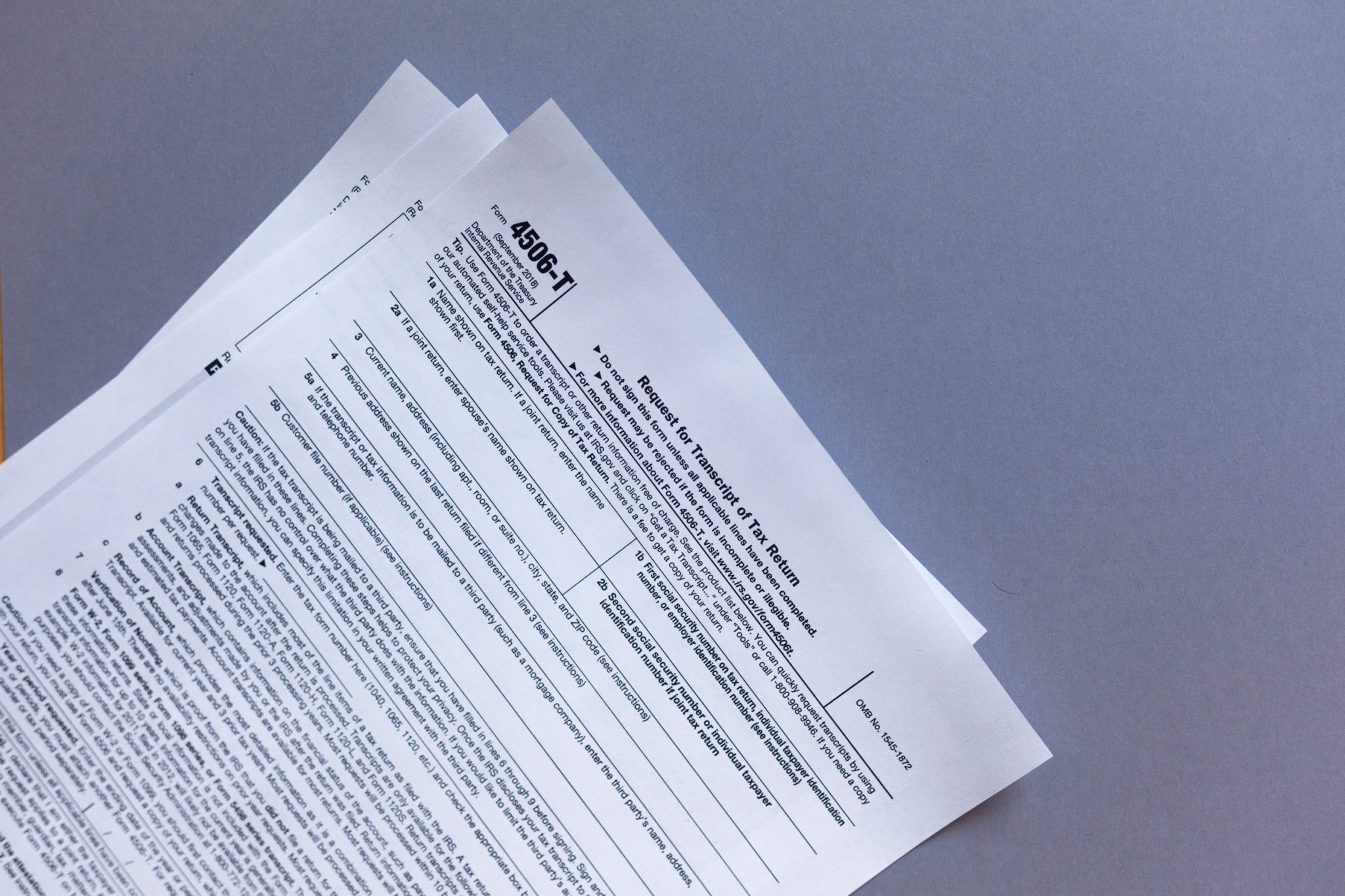 Irs Form 4506-T Request For Tax Transcript