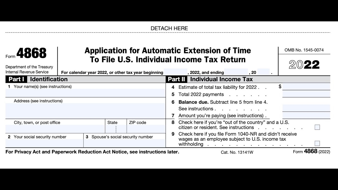 Irs Form 4868 Extension Printable 2023