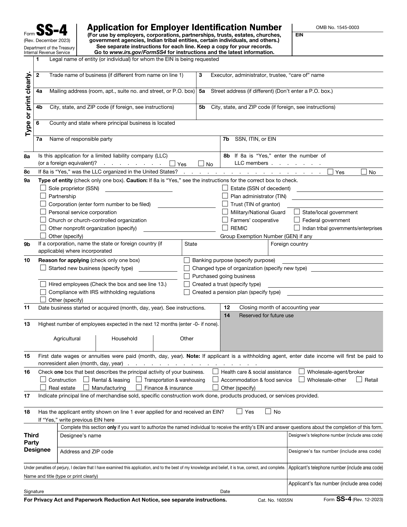 Free Printable 501c3 Application Forms Irs