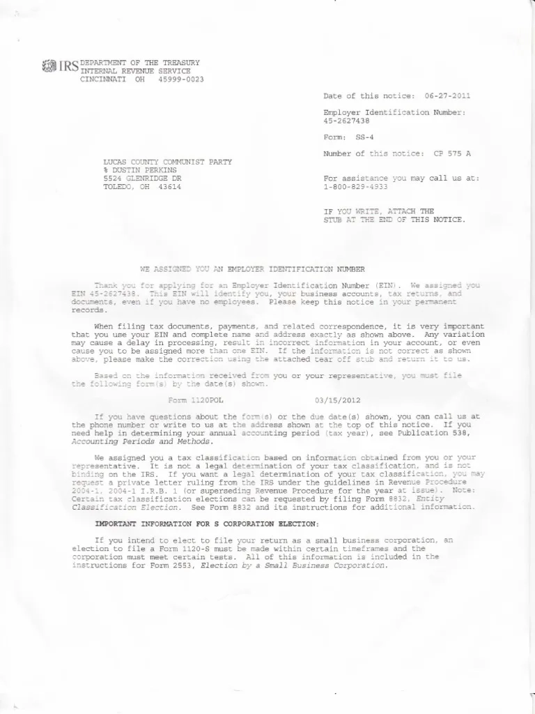 Irs Form Ss-4 Fax Number