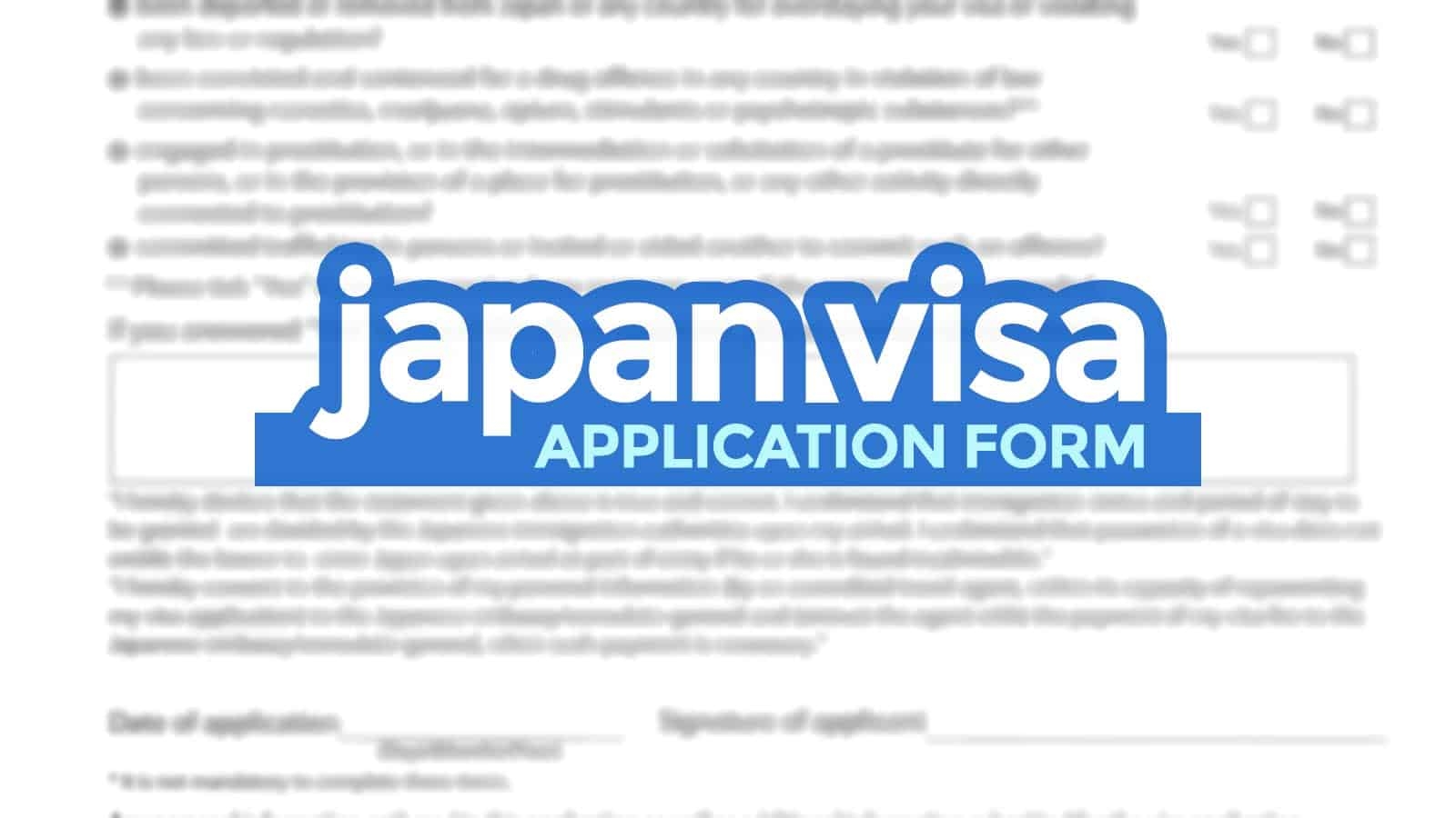 New Japan Visa Application Form 2023