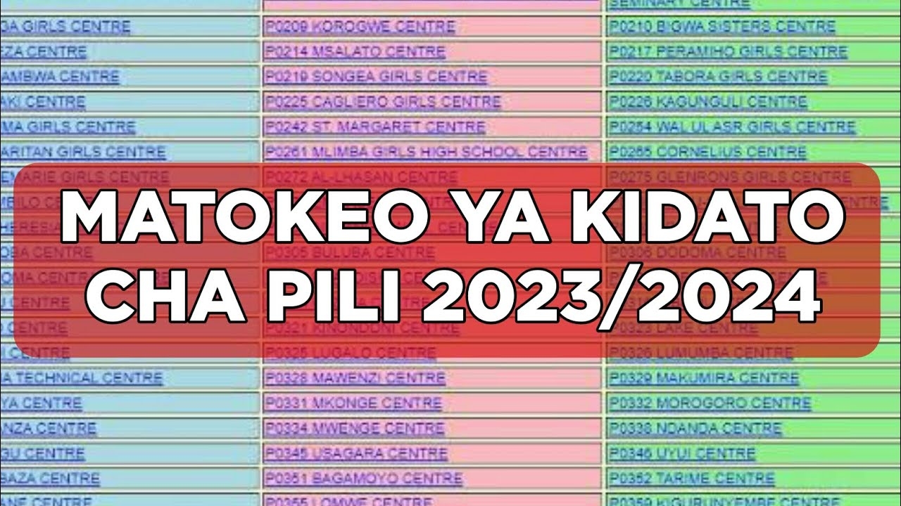 Matokeo Ya Form Two 2023/2024