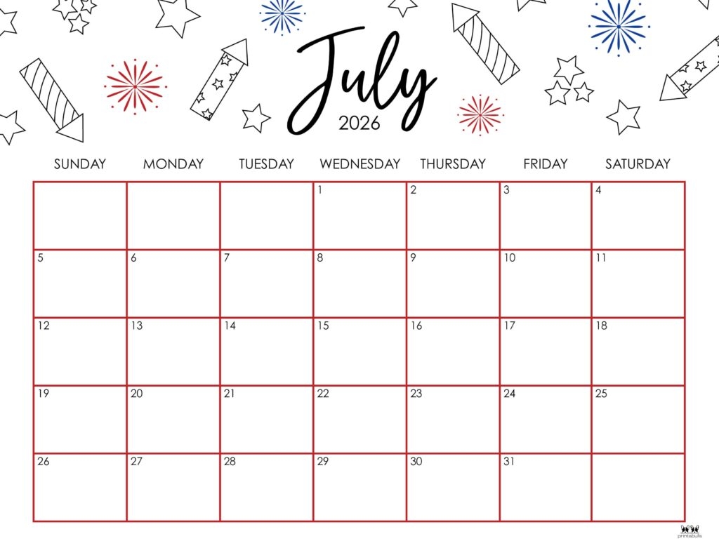 July 2026 Calendar With Holidays
