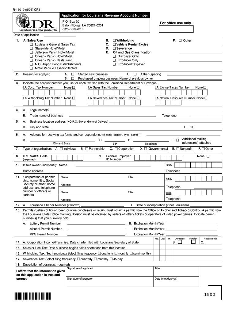 LA R 16019 Form Fill Online Printable Fillable Blank PdfFiller