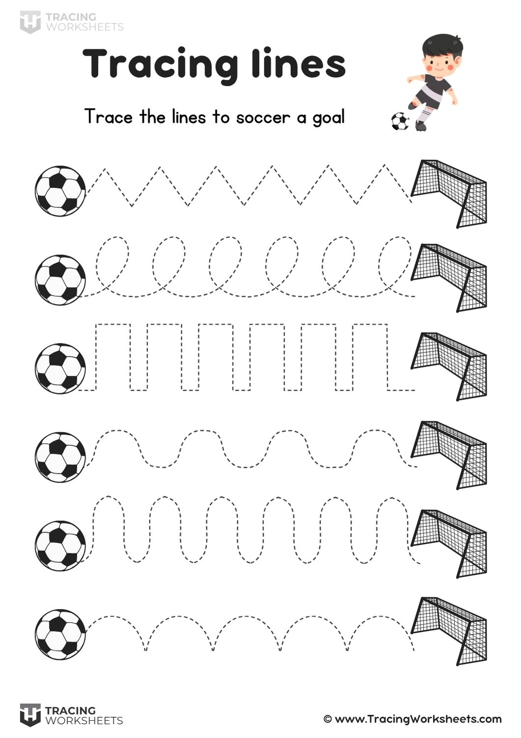 Dot To Dot Line Tracing Printable Worksheets