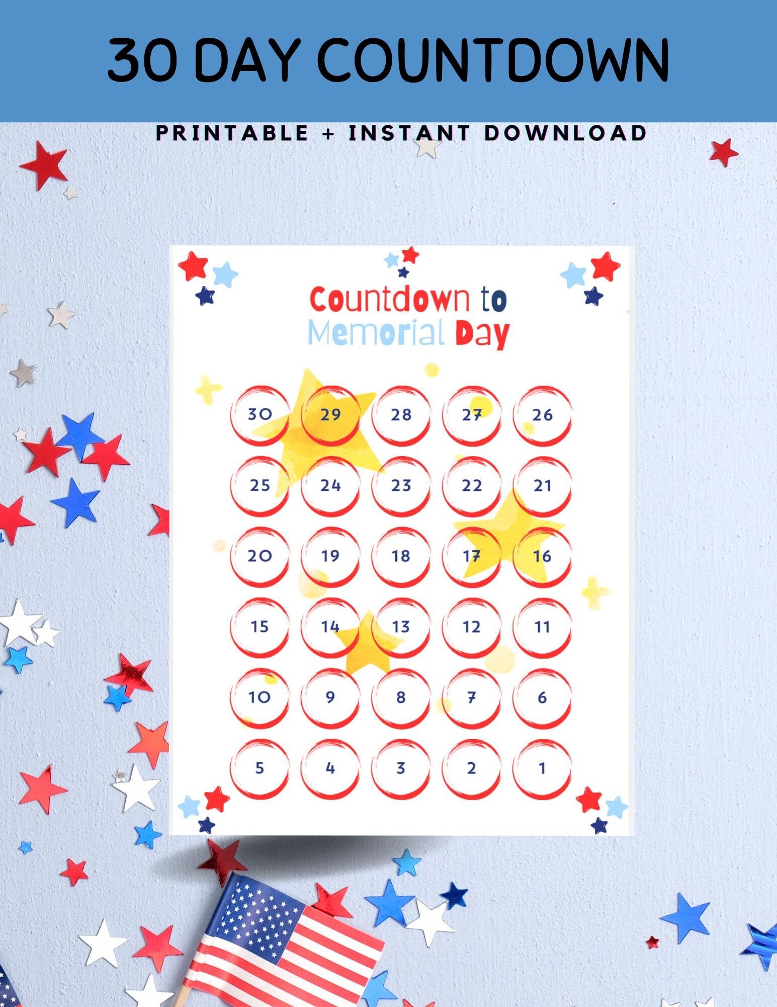 Memorial Day Calendar Printable