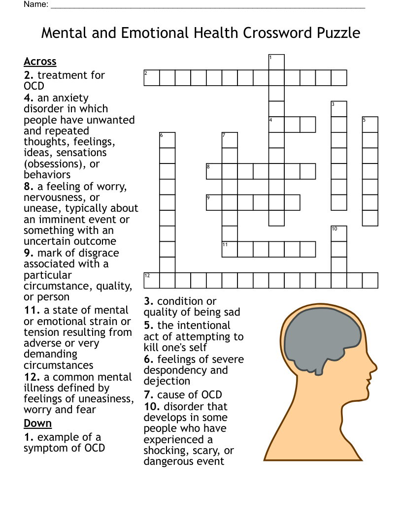 Healthy Crossword Puzzles Printable