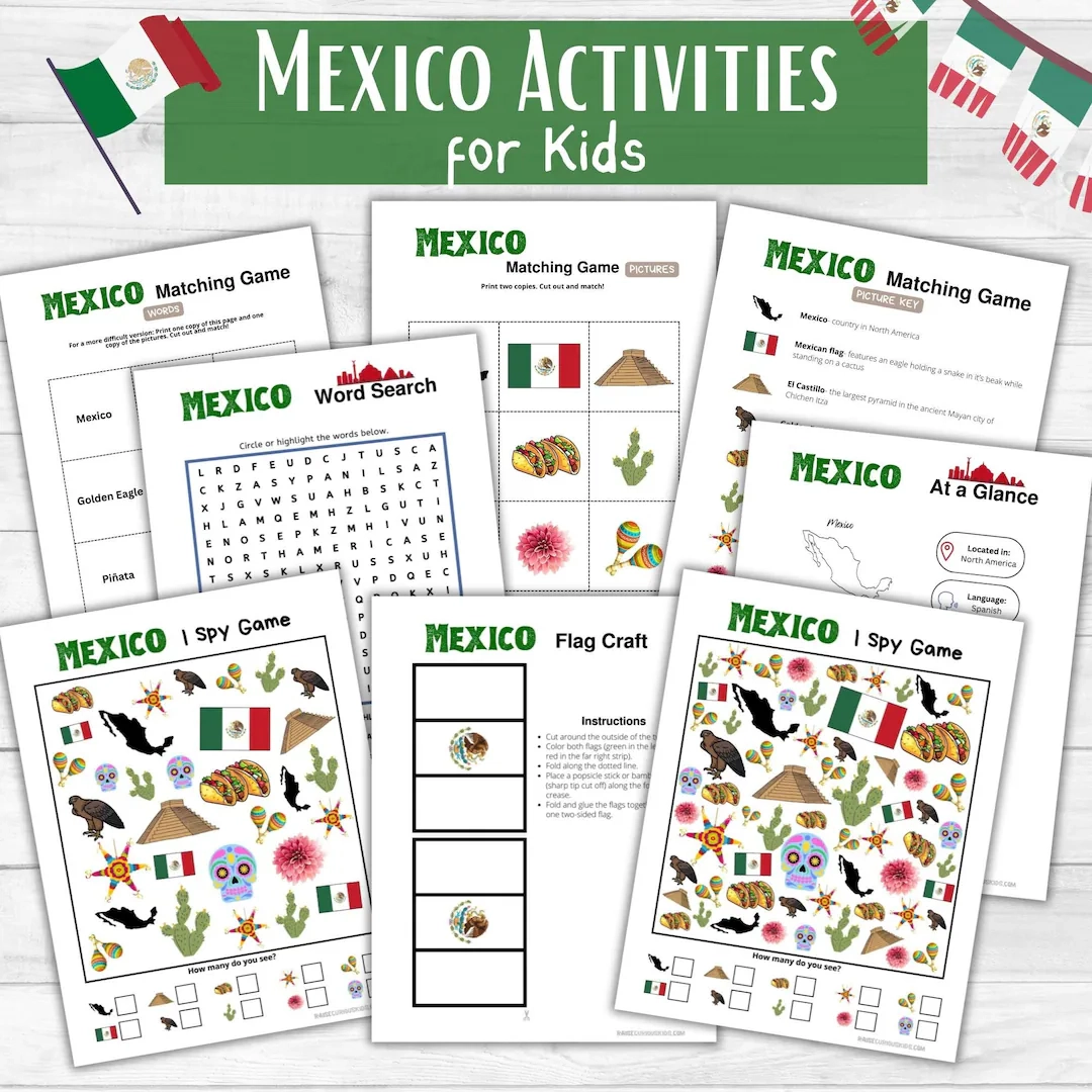 Mexico Activity Printables For Kids Cultural Around The World 
