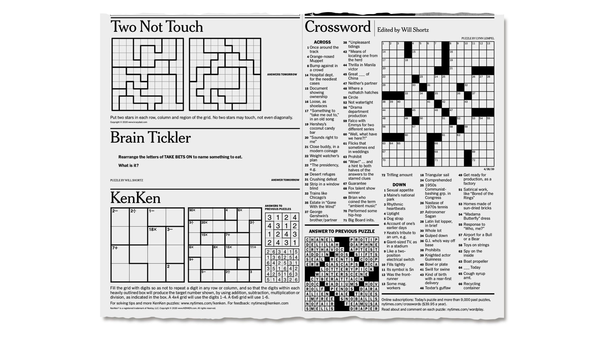 Crossword Puzzles Ny Times Printable