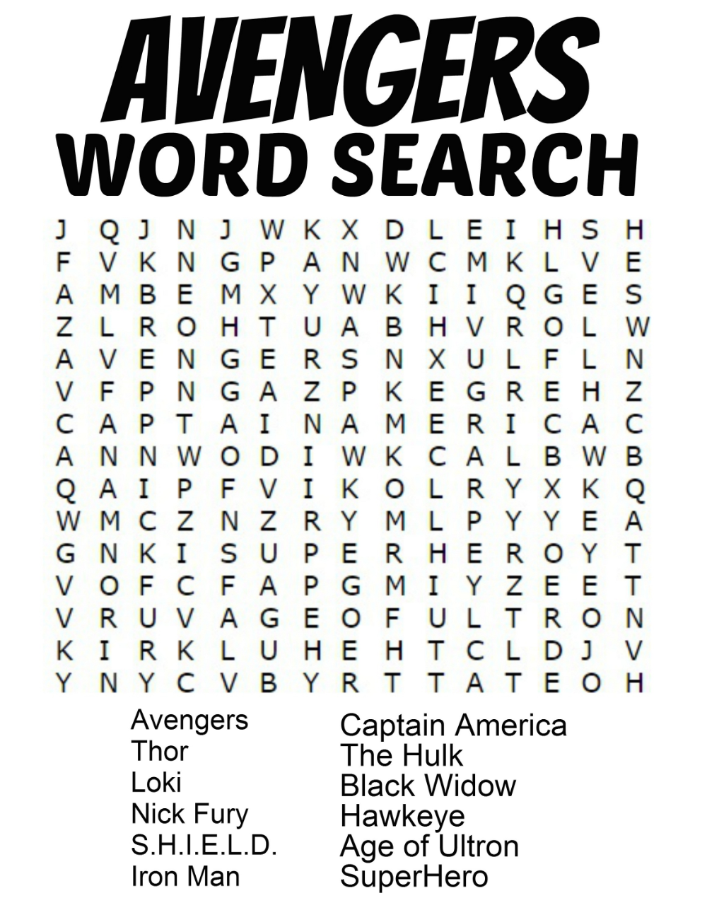 Movies Word Search Puzzles Printable