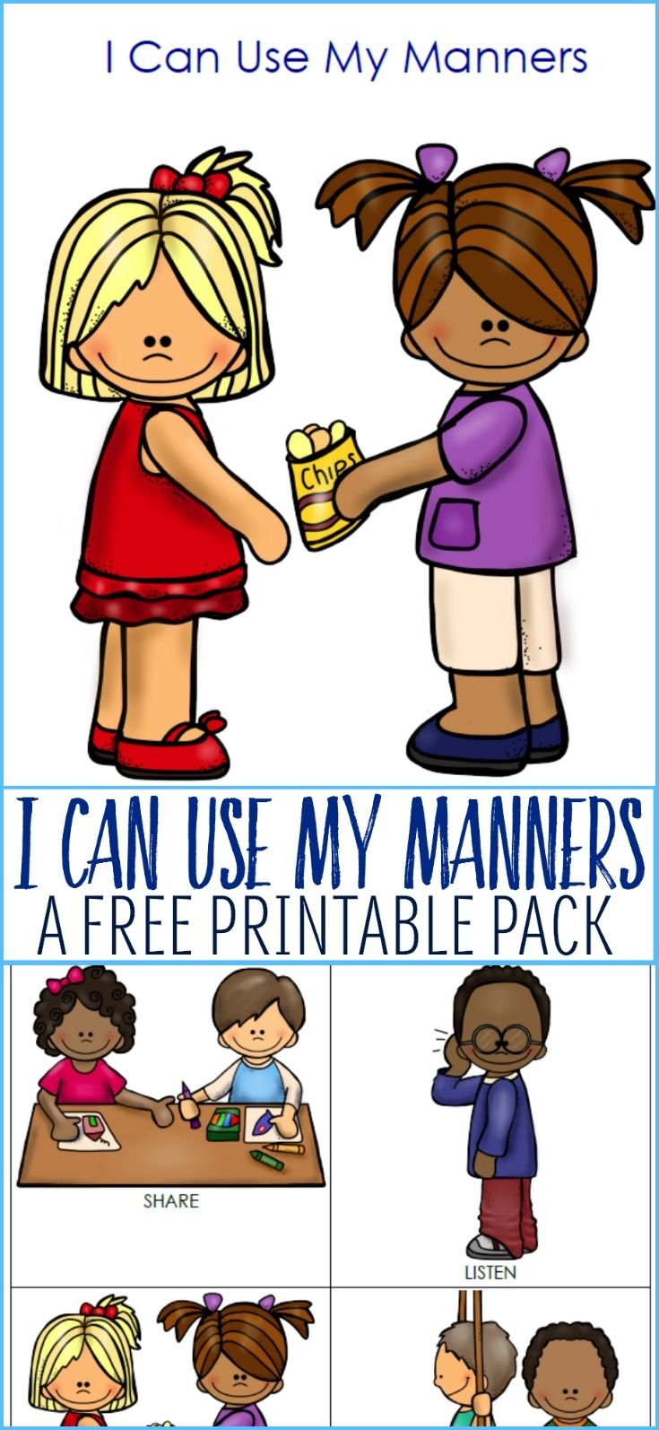My Manners Printable Pack For Young Children