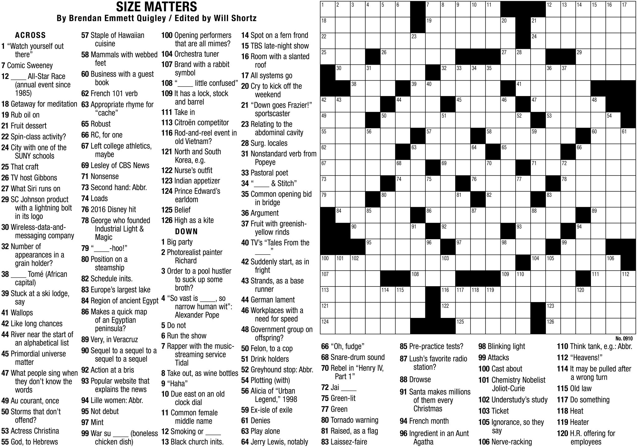 Free Daily Printable Crosswod Puzzles