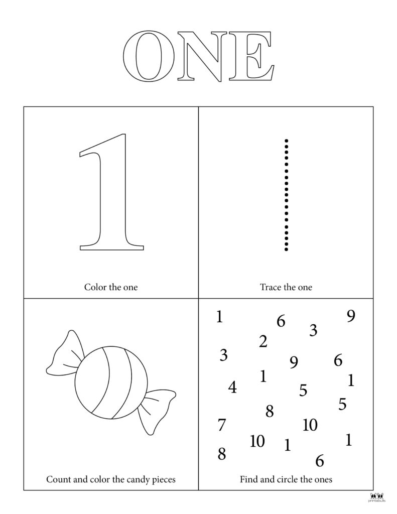 Number 1 Printable Worksheet