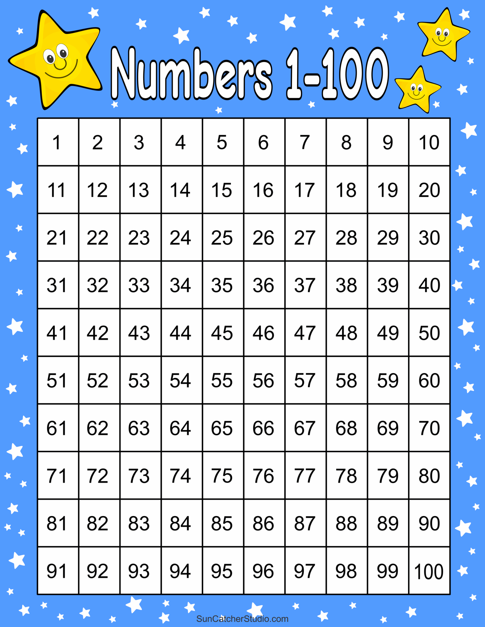 Numbers 1-100 Printable Free