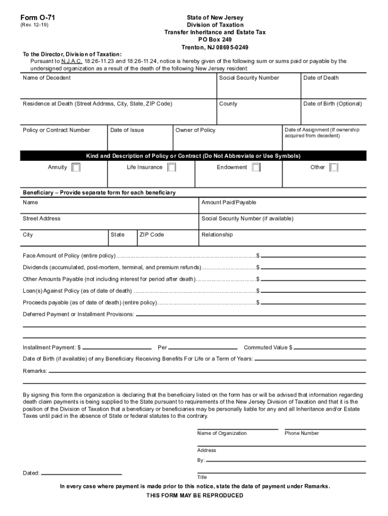 Nj L8 Form Download