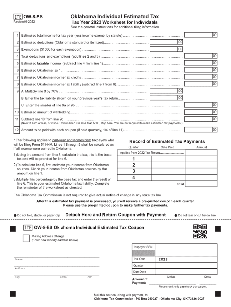 Oklahoma Estimated Tax Fill Out amp Sign Online DocHub