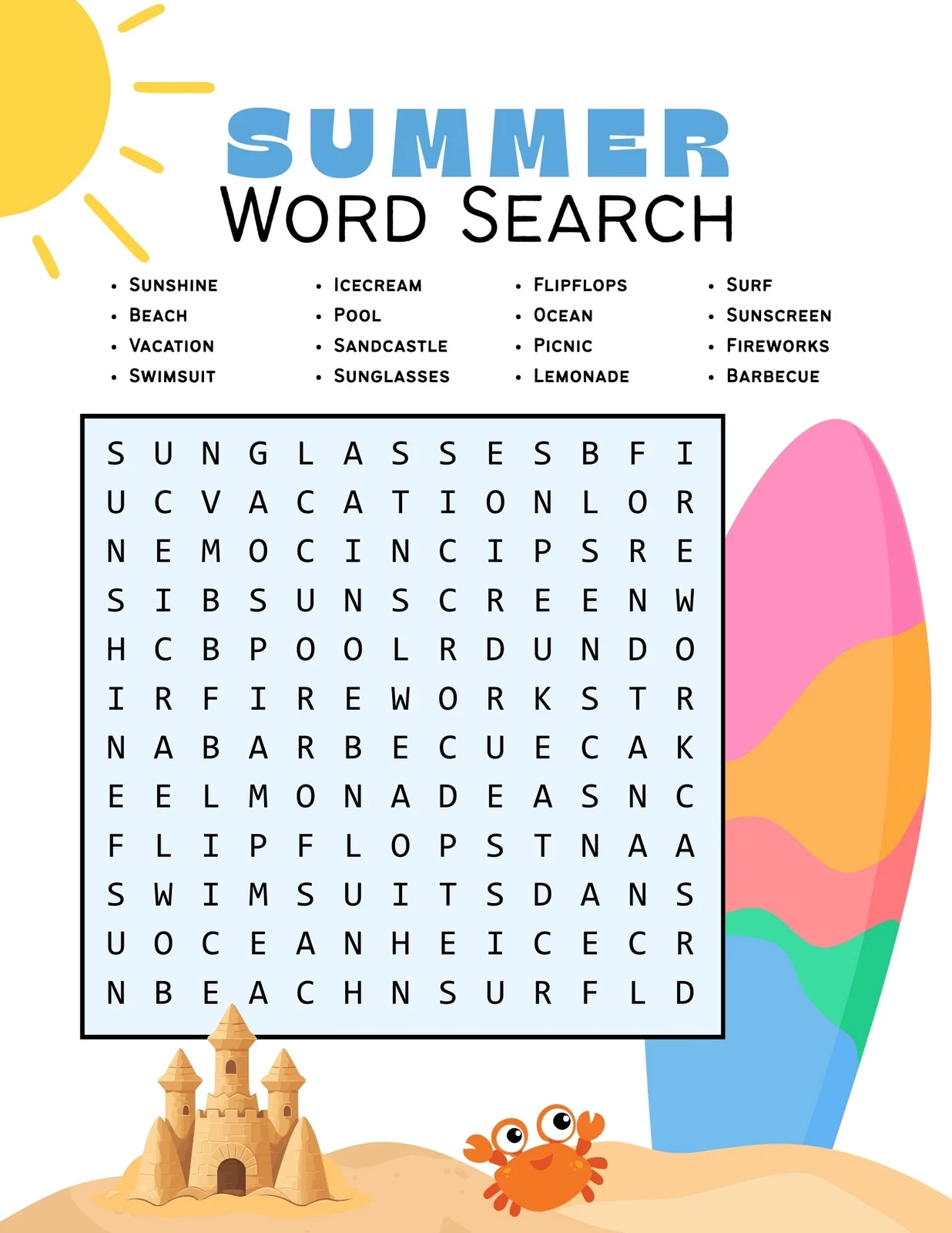 Free Word Search Printables Worksheets