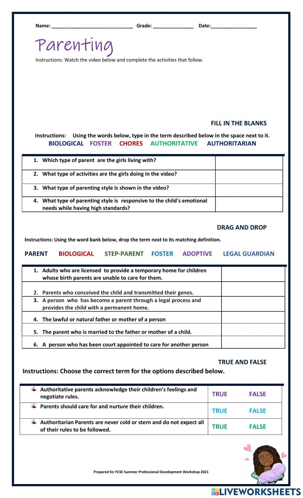 Parenting Styles Free Interactive Worksheets 1153225