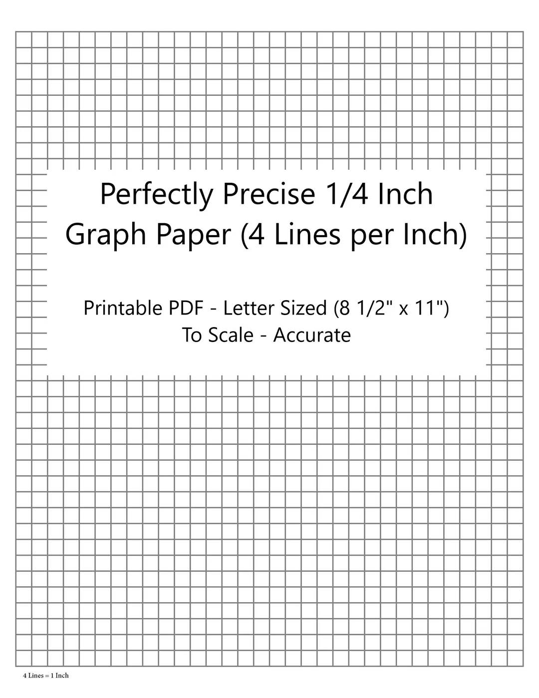 Perfectly Scaled And Precise Printable Graph Paper 4 4 1 4 