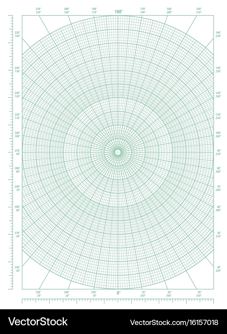 Polar Coordinate Grid Graph Paper Royalty Free Vector VectorStock