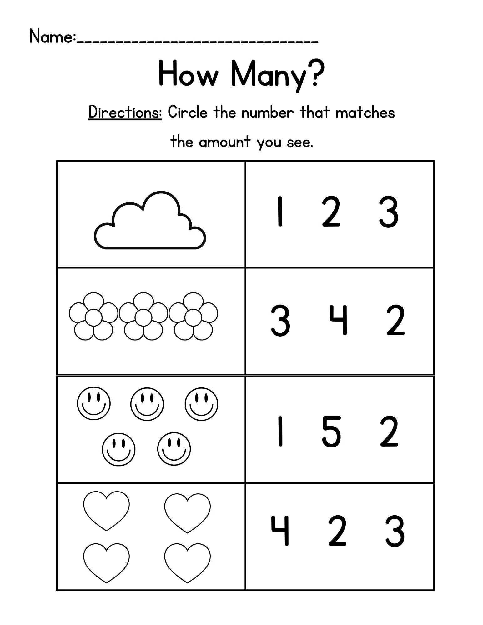 Pre K Worksheets Printable Numbers