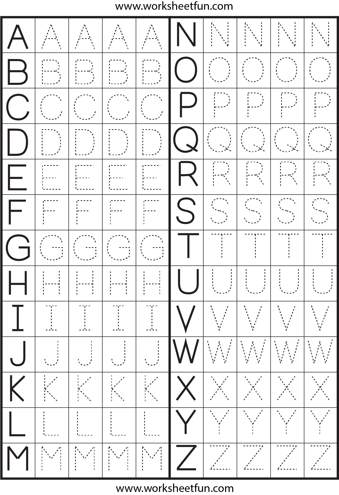 Abc Traceable Printable Worksheets Pdf