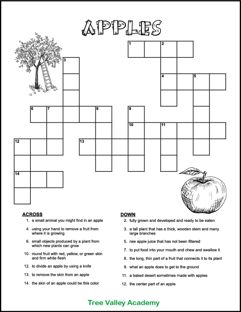 Crossword Puzzles 3rd Grade Free Printable
