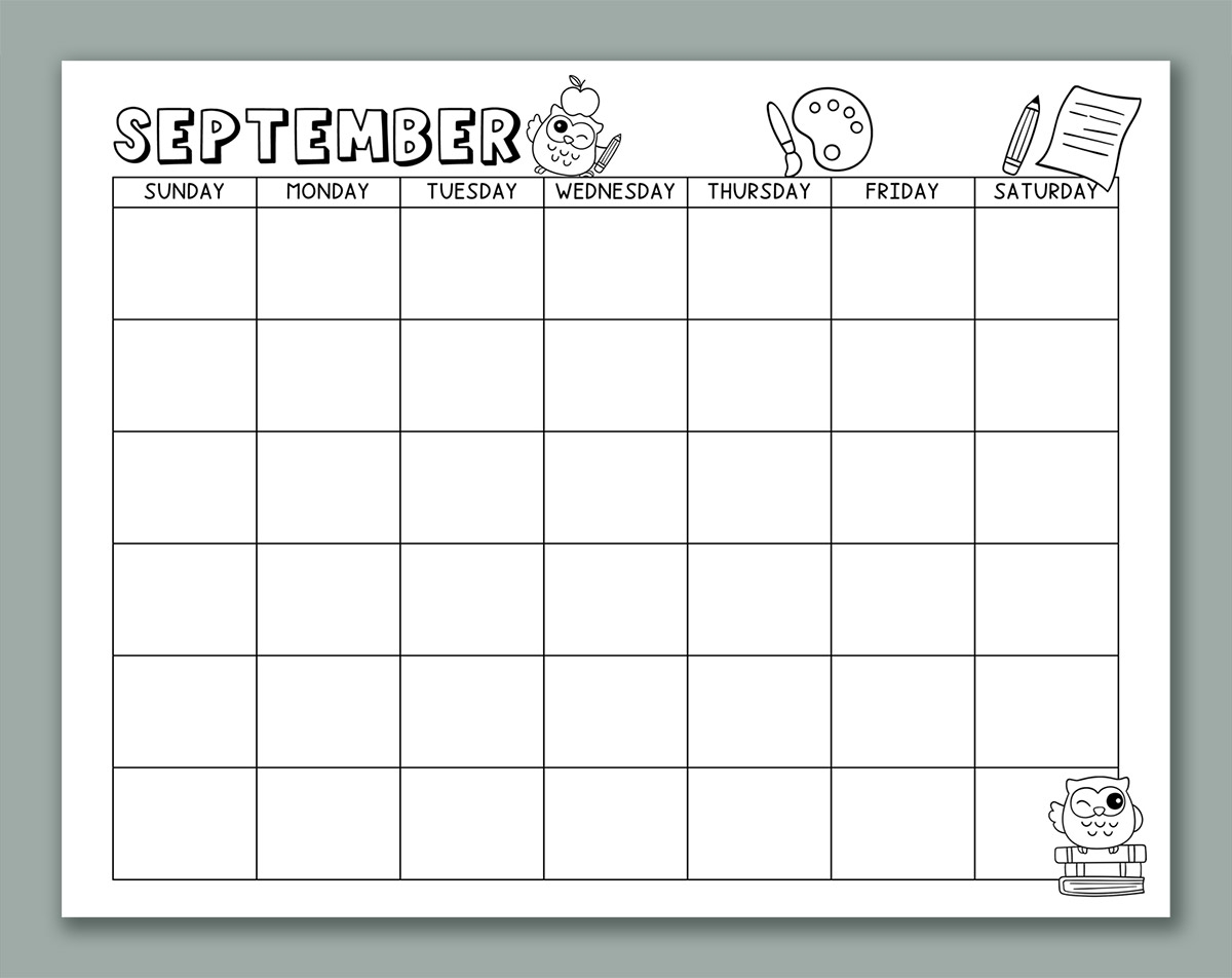Free Printable Prek Blank Calendar