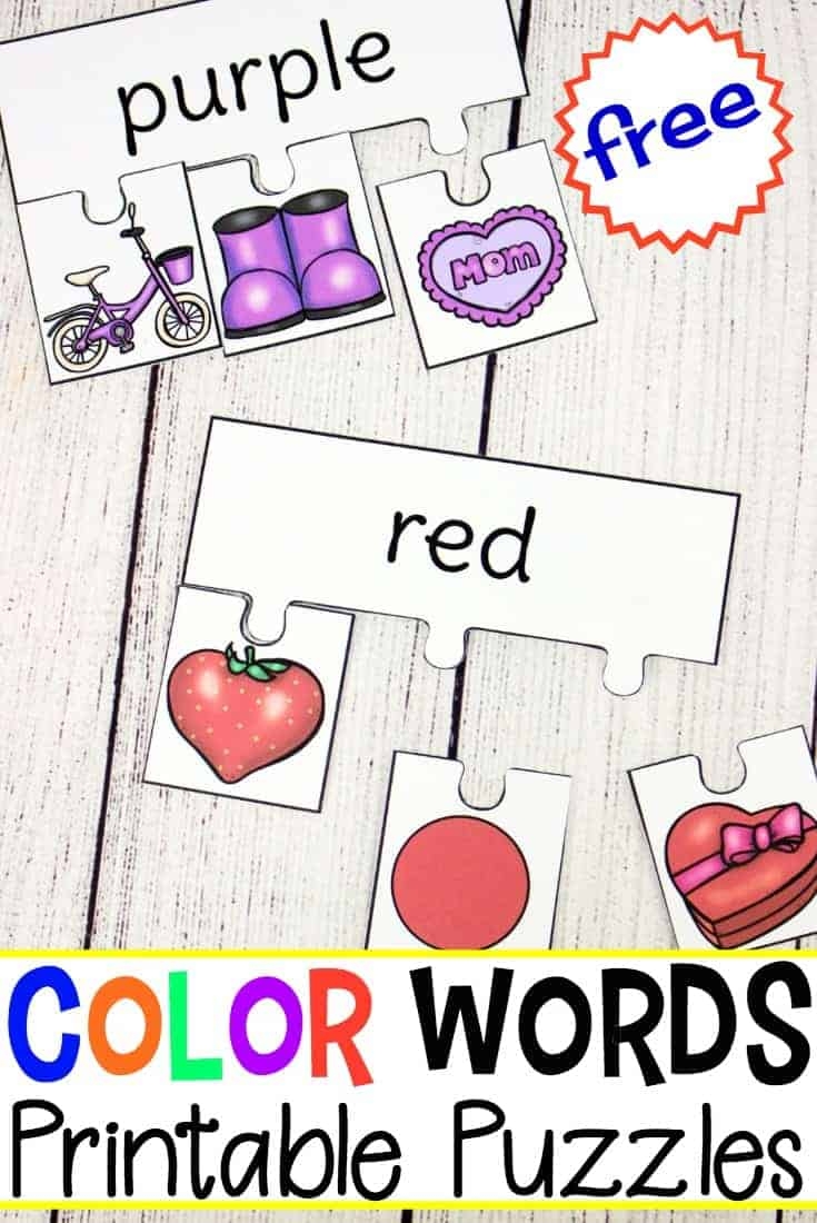Free Color Word Puzzles Printable