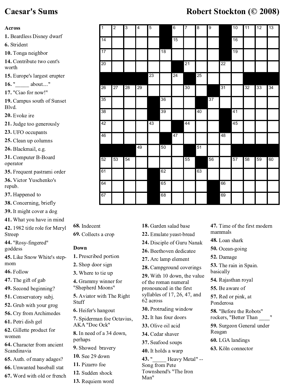 Crossword Puzzles Printable La Times
