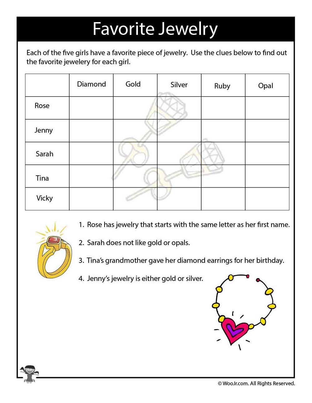Deduction Puzzles Printable