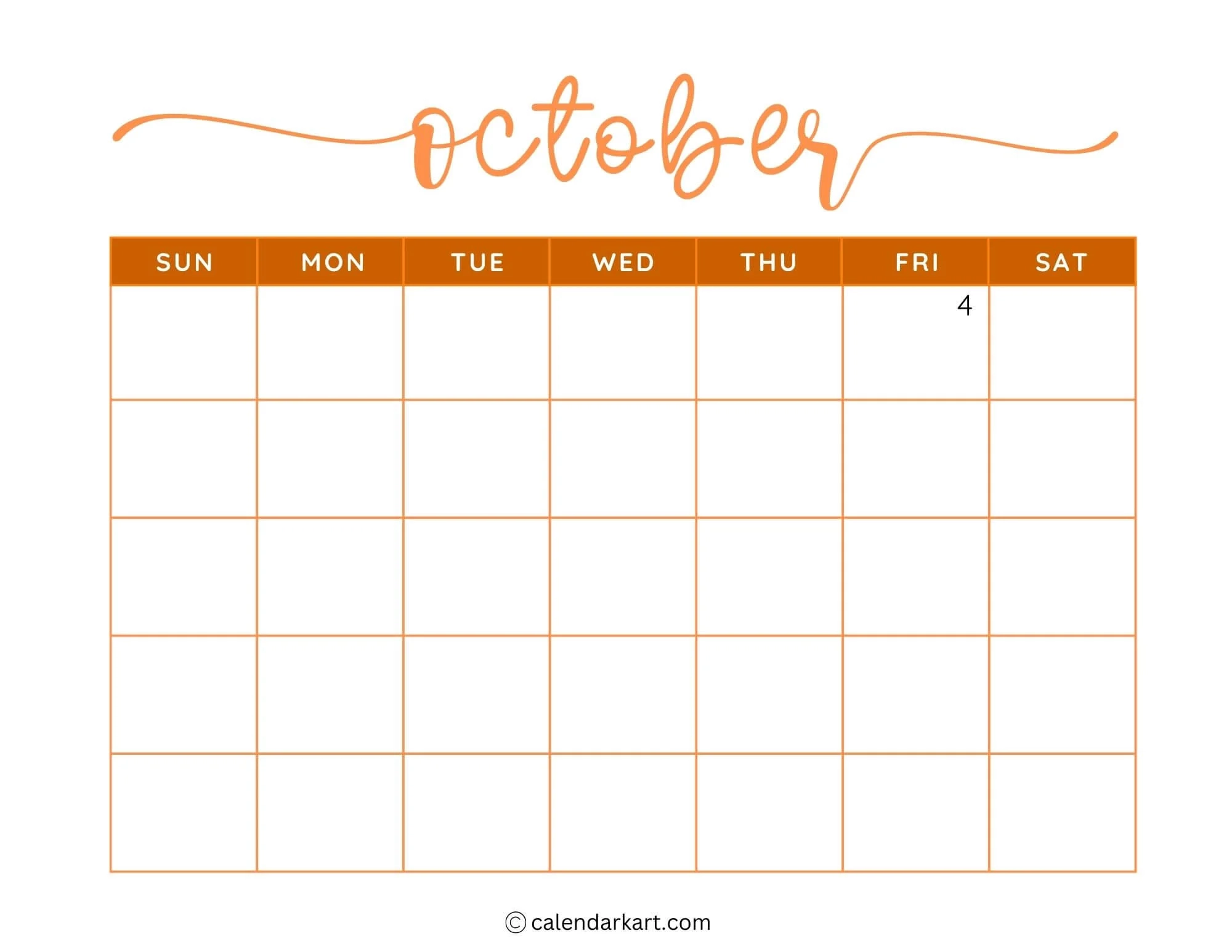 Blank Printable Calendar Page Pdf