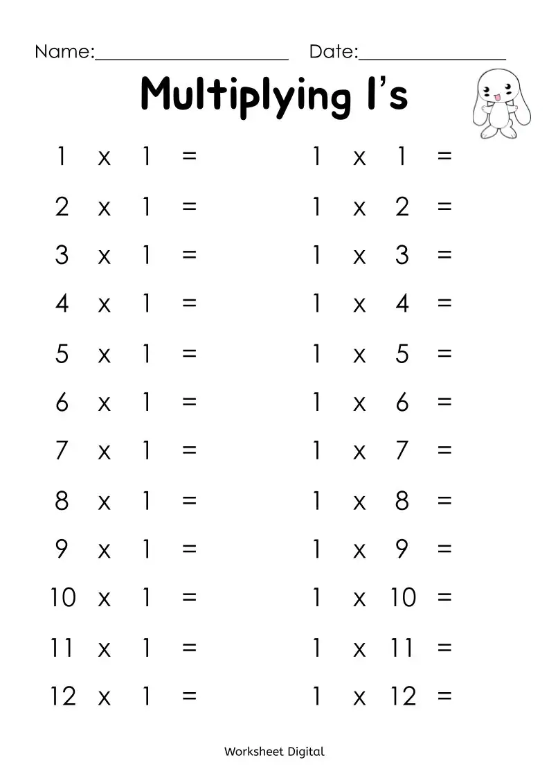 Multiplication Worksheets Printable 1 12