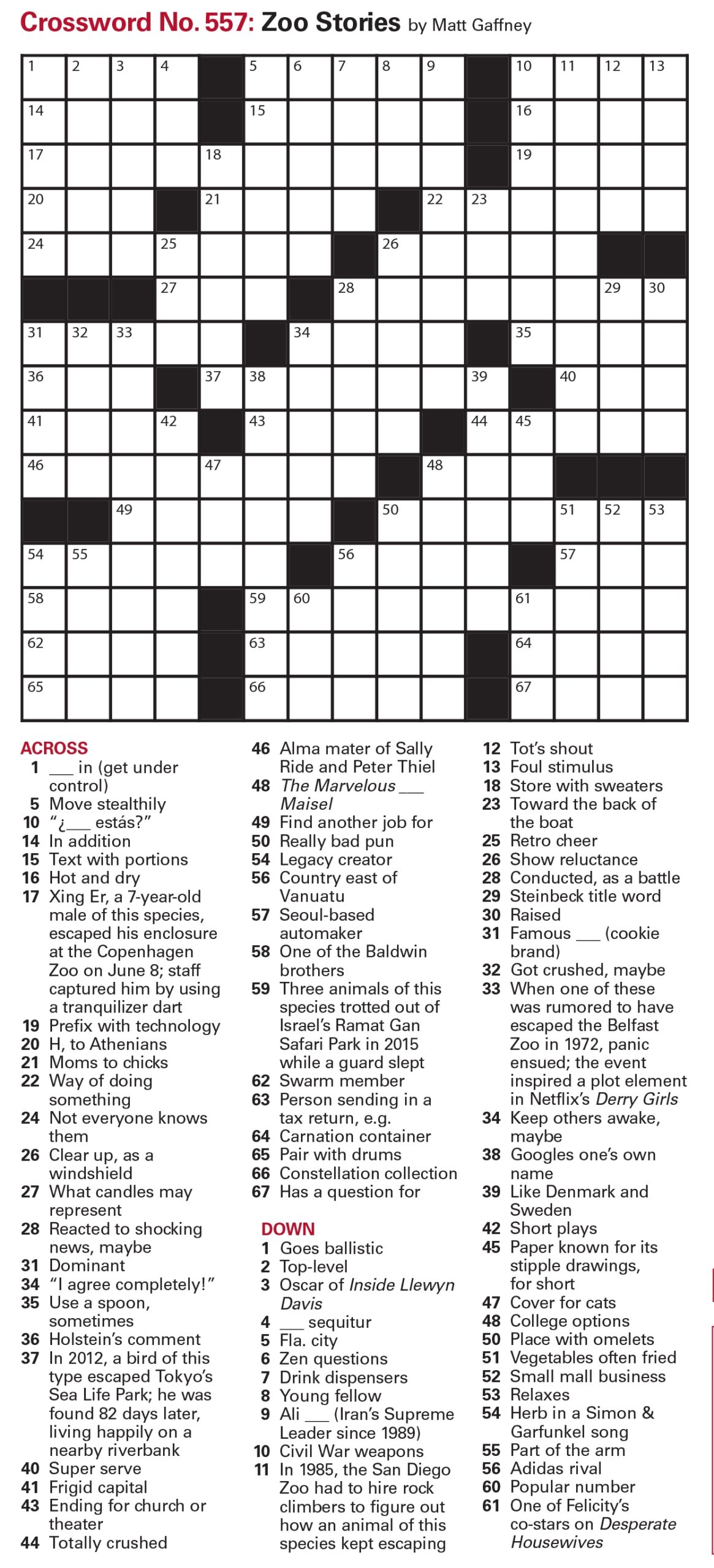 Printable Crossword Puzzles June 2020