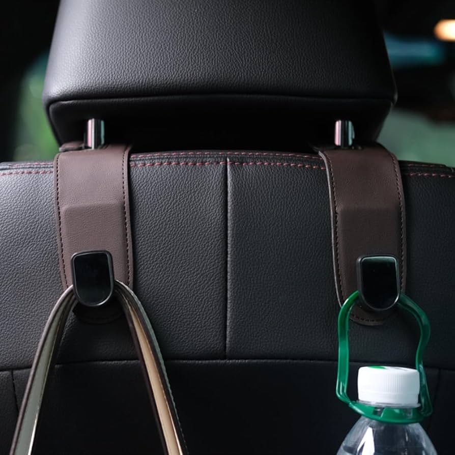 Qirc Auto Haken 2 St ck Leder Auto Aufbewahrung Organizer Tasche Haken Universal Auto R cksitz Kopfst tze Aufh nger Zum Aufh ngen Tasche Handtasche 